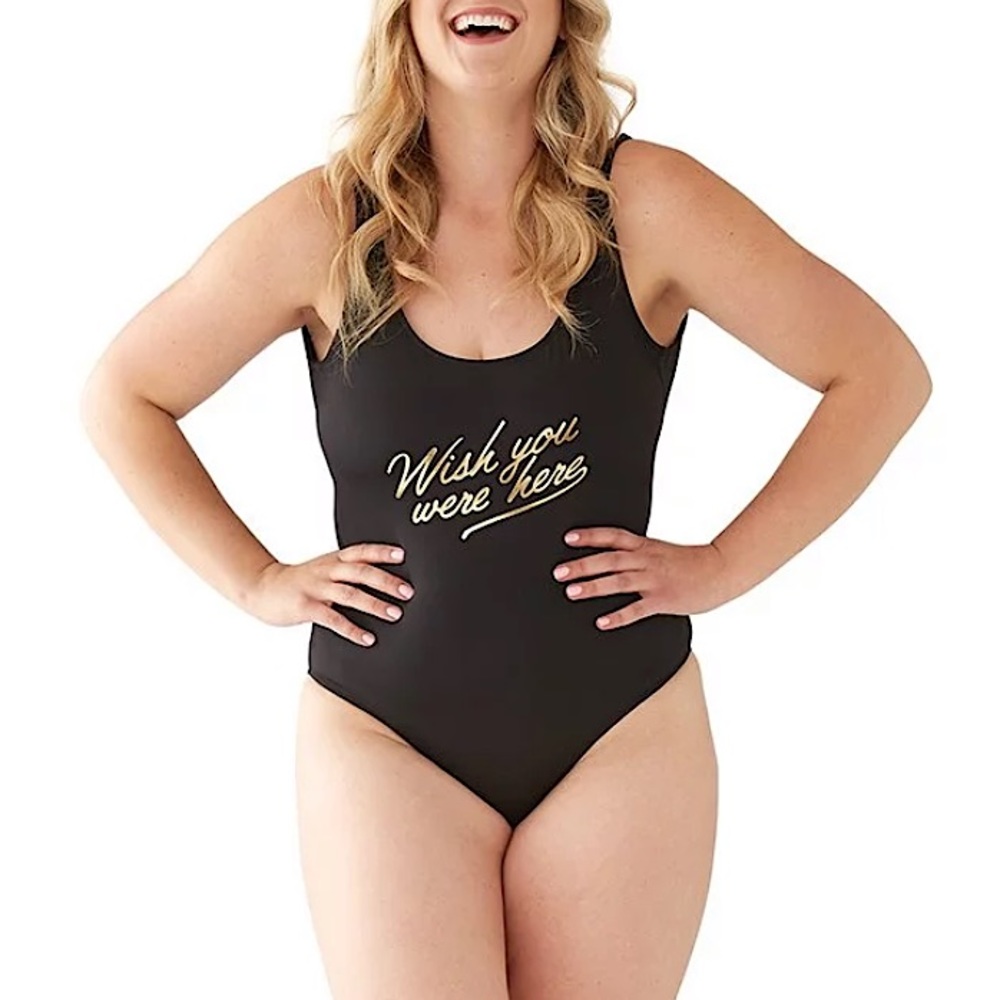 “Wish You Were Here” Ban.dō Black Swimsuit/M